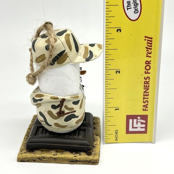 VTG Original S'mores Ornament Camo Hunter 3” Resin Marshmallow Snowman 2005 - Picture 5 of 8